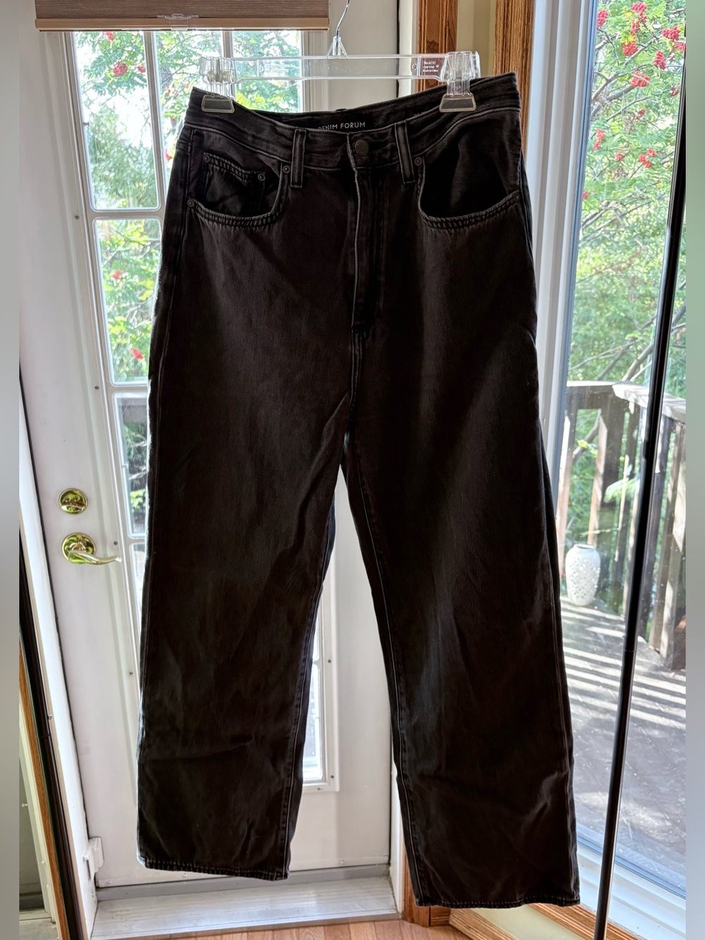 Denim Forum The 90s Winona High Rise Wide Leg Jeans in Black
